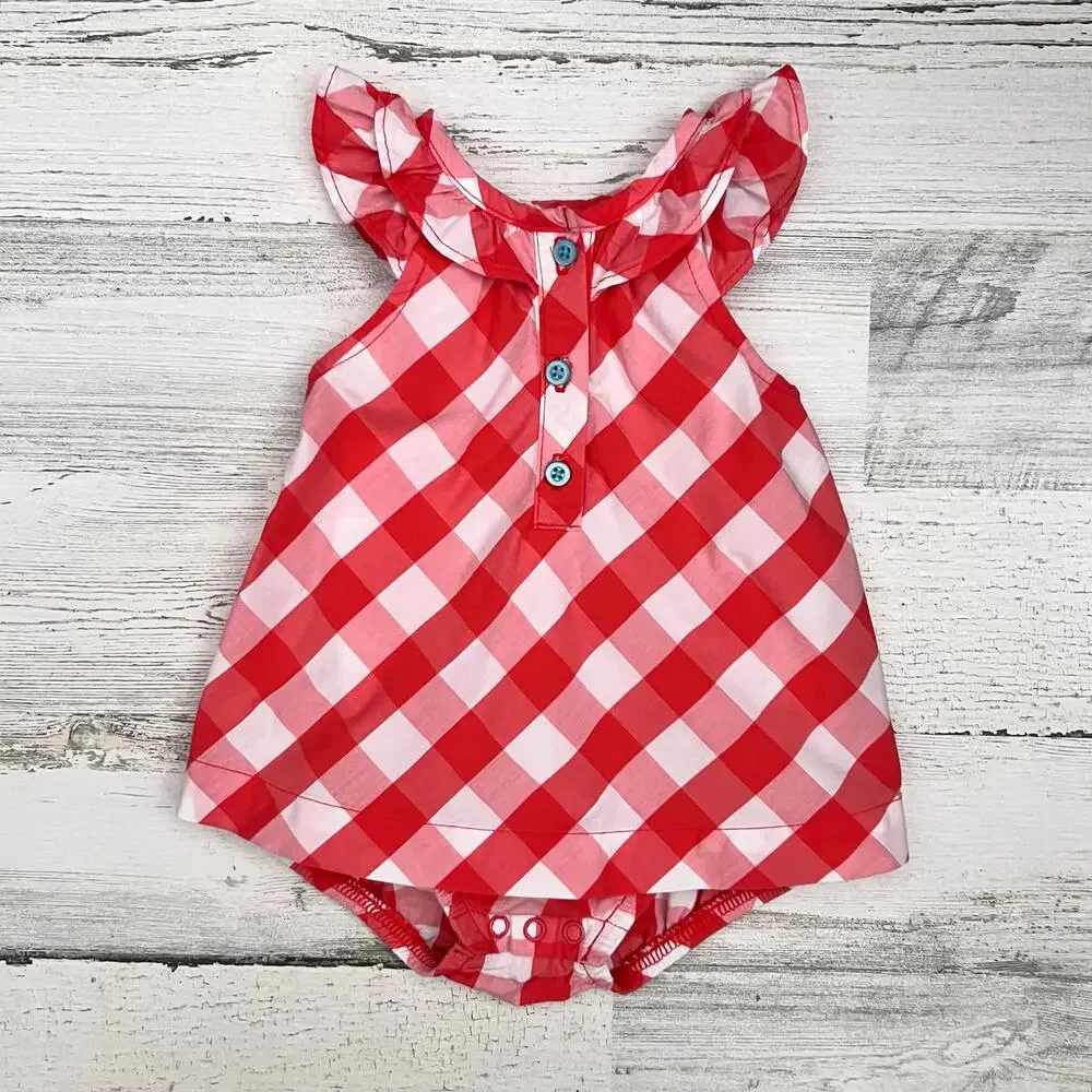 🦋3/$30 Carter’s Baby Romper Bundle 6M Girl 3pc Floral Gingham Check Summer
